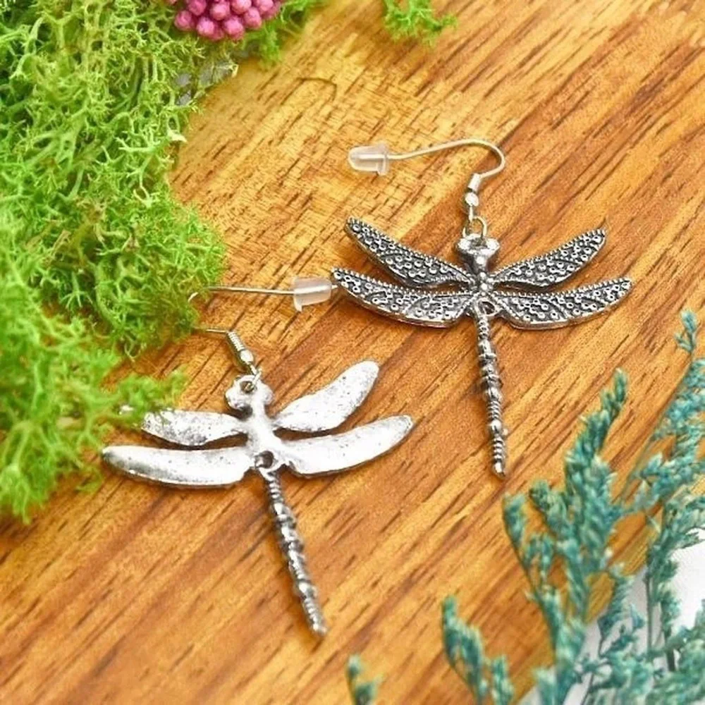 Silver Dragonfly Earrings